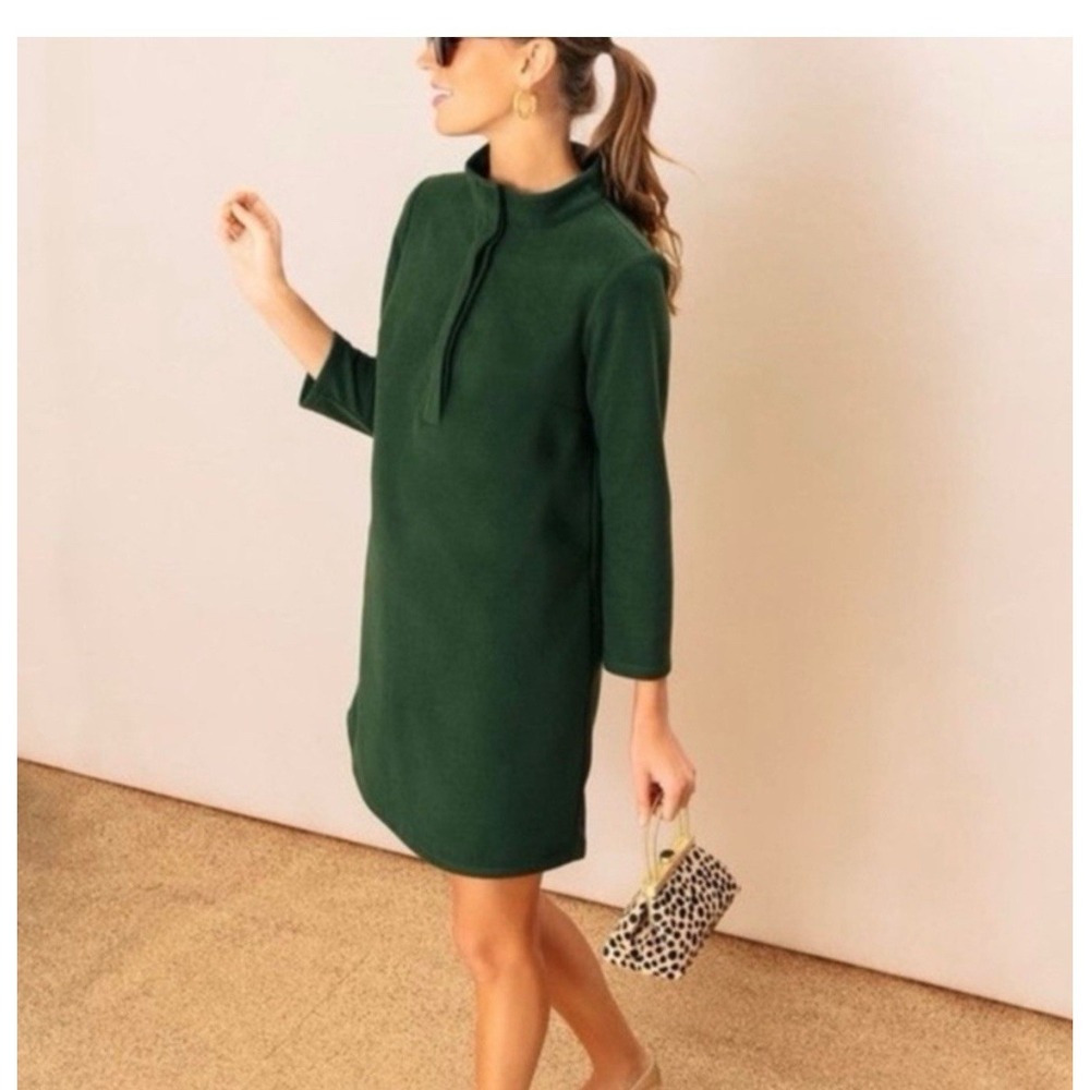 Tuckernuck Avery Dress Green Soft Fleece‎ Size XL 3/4 Sleeve - Picture 3 of 11